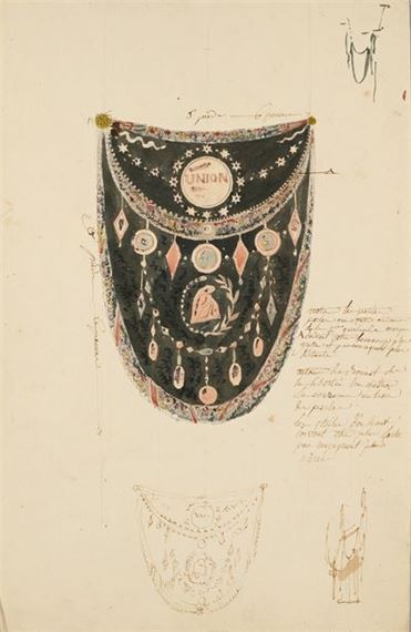 Project for a Revolutionary-era pennant or wall decoration by Charles Percier