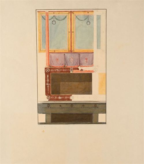 Set design for a theater, possibly Saint-Cloud by Charles Percier