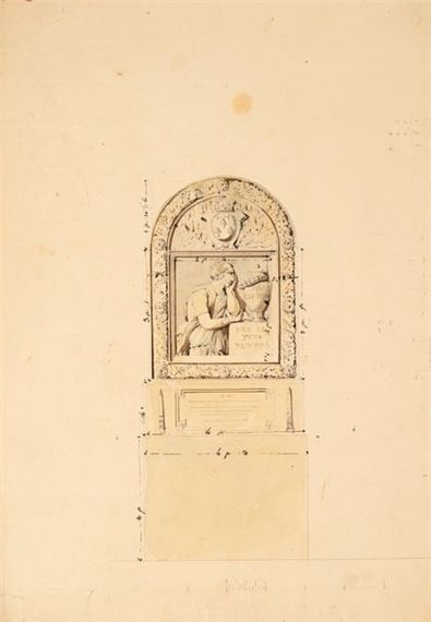 Three designs for funerary steles