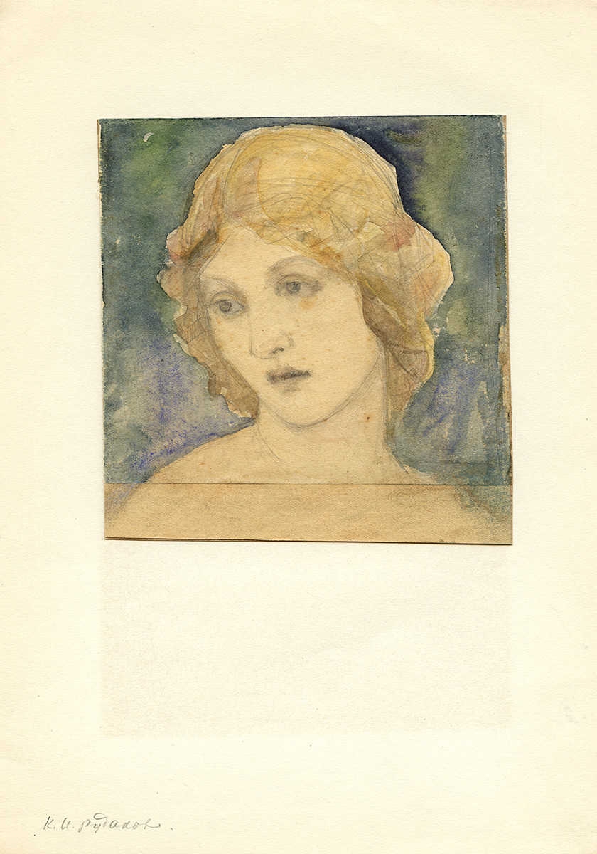 Artwork by Konstantin Ivanovich Rudakov, Ophelia, Made of Paper, graphite pencil, watercolor