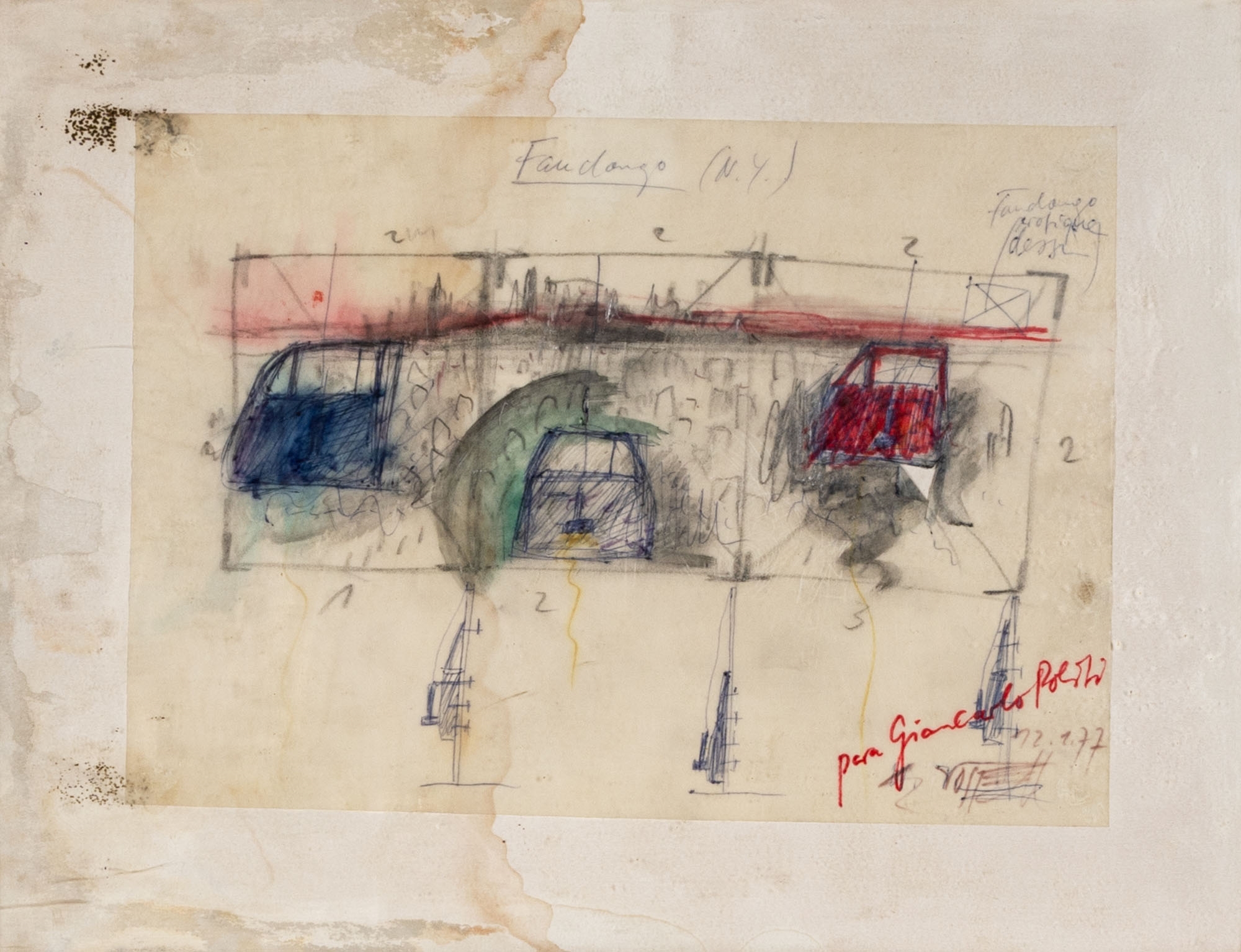 Artwork by Wolf Vostell, Untitled, Made of Mixed Media On Tracing Paper Applied On Panel