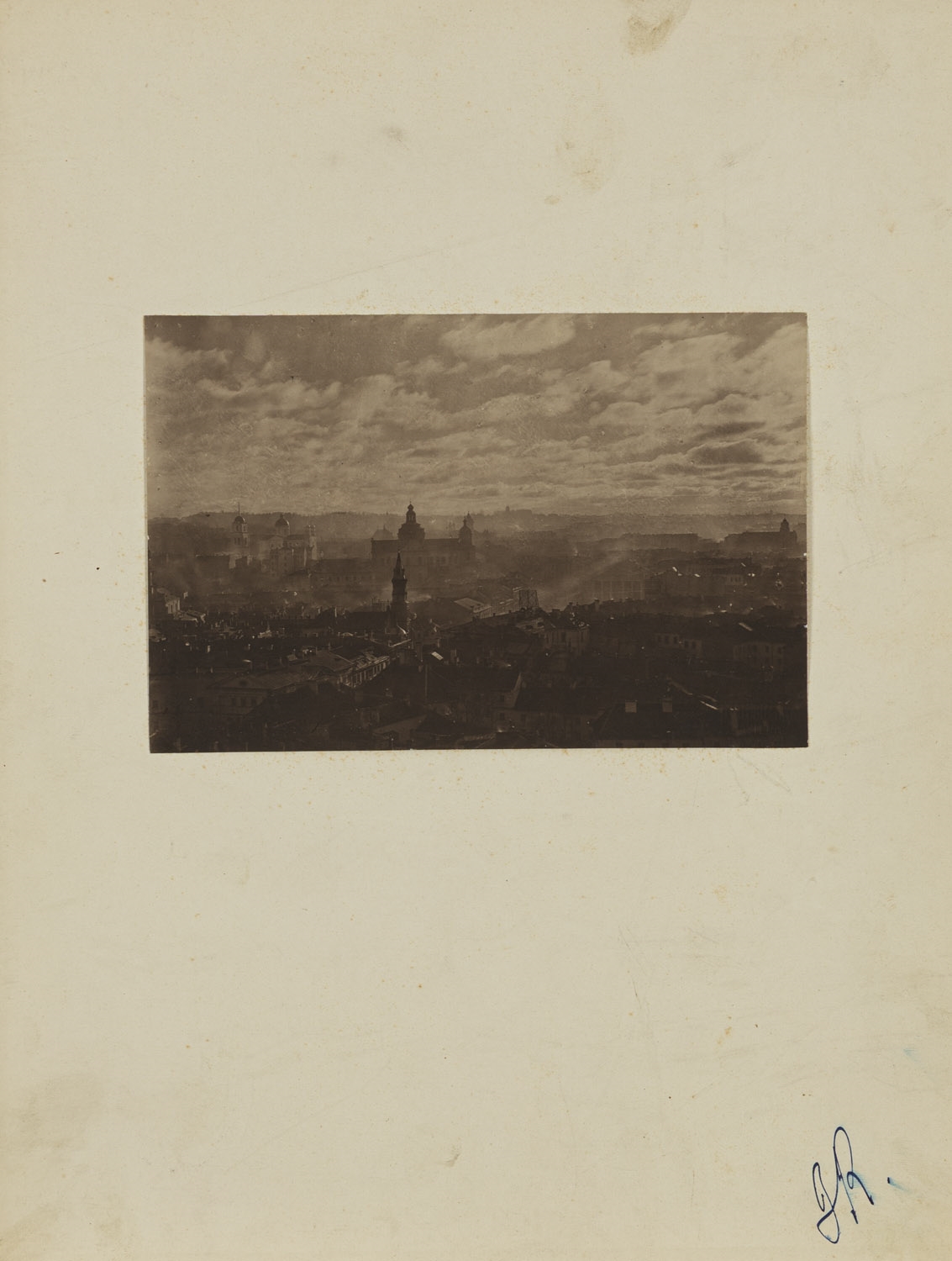 Artwork by Jan Bułhak, Vilnius - general view, Made of Gelatin-Silver Print, Vintage Print/Cardboard, Photographic Paper