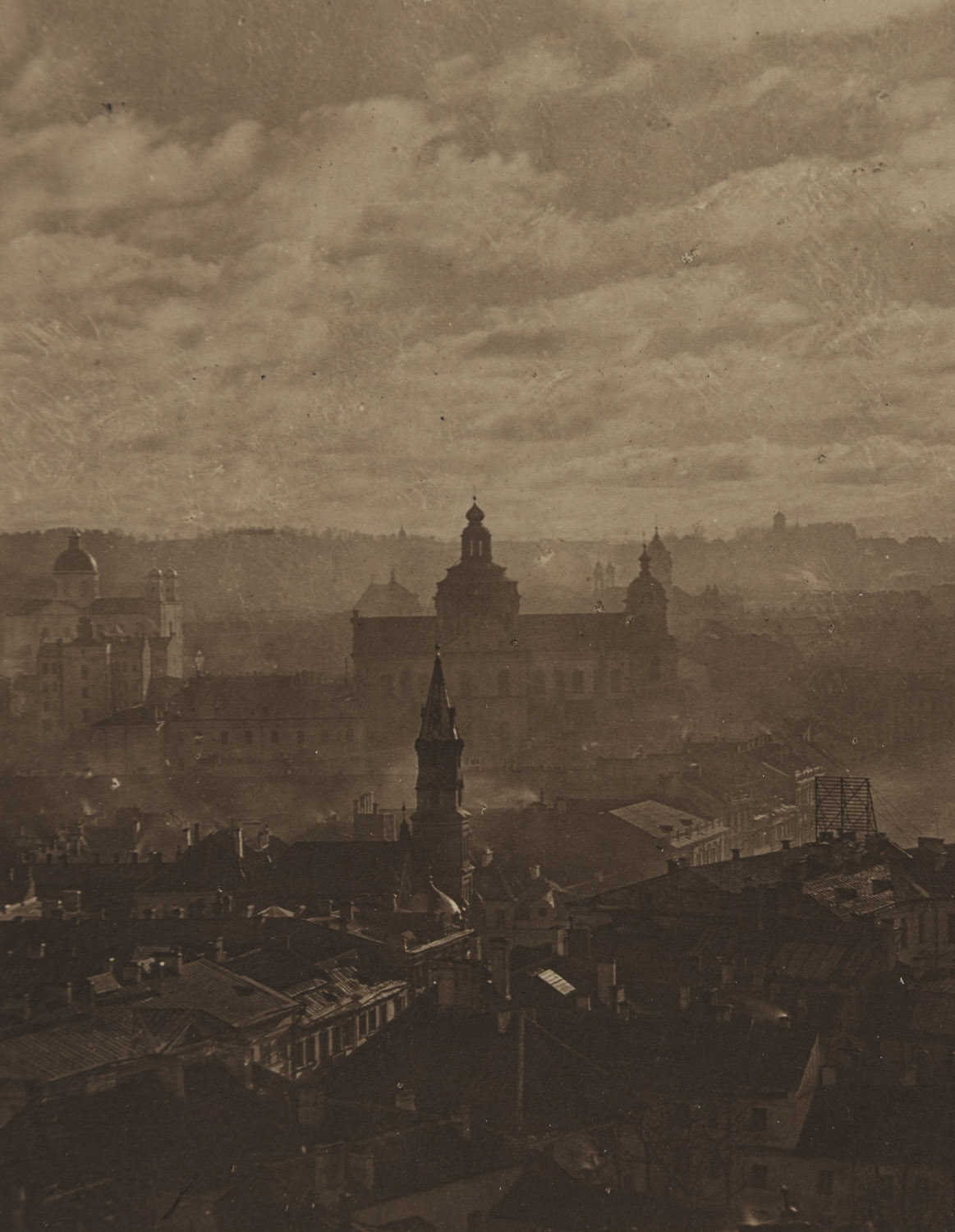 Artwork by Jan Bułhak, Vilnius - general view, Made of Gelatin-Silver Print, Vintage Print/Cardboard, Photographic Paper