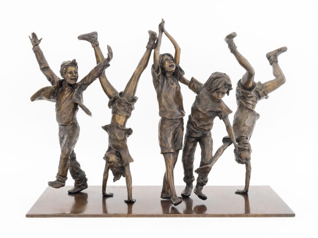 Artwork by Glenna Goodacre, Olympic Wannabes, Made of Patinated Bronze