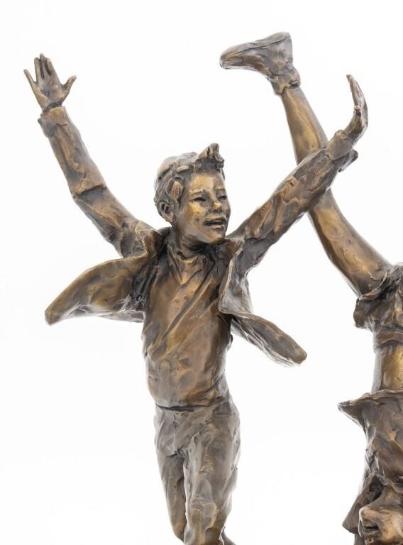 Artwork by Glenna Goodacre, Olympic Wannabes, Made of Patinated Bronze