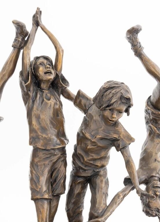 Artwork by Glenna Goodacre, Olympic Wannabes, Made of Patinated Bronze