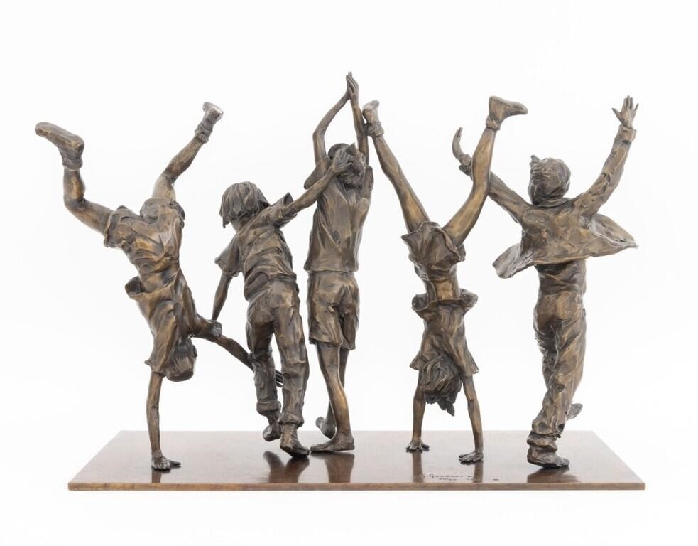 Artwork by Glenna Goodacre, Olympic Wannabes, Made of Patinated Bronze