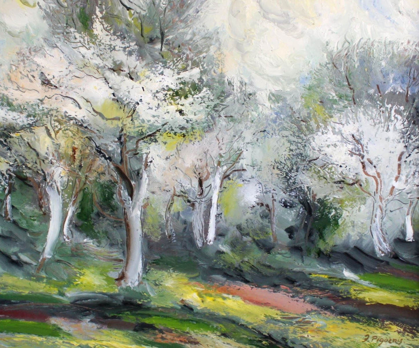 Artwork by Jazeps Pigoznis, Flowers, oil/cardboard, 70x81 cm, 1990, Made of oil/cardboard