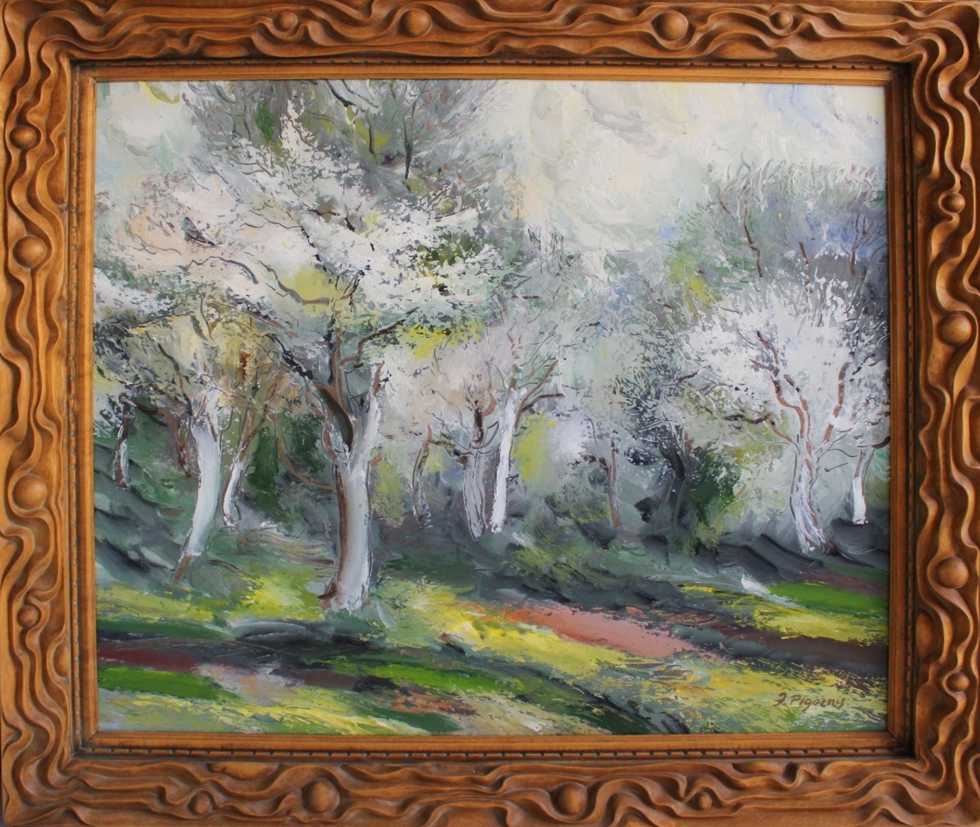 Artwork by Jazeps Pigoznis, Flowers, oil/cardboard, 70x81 cm, 1990, Made of oil/cardboard