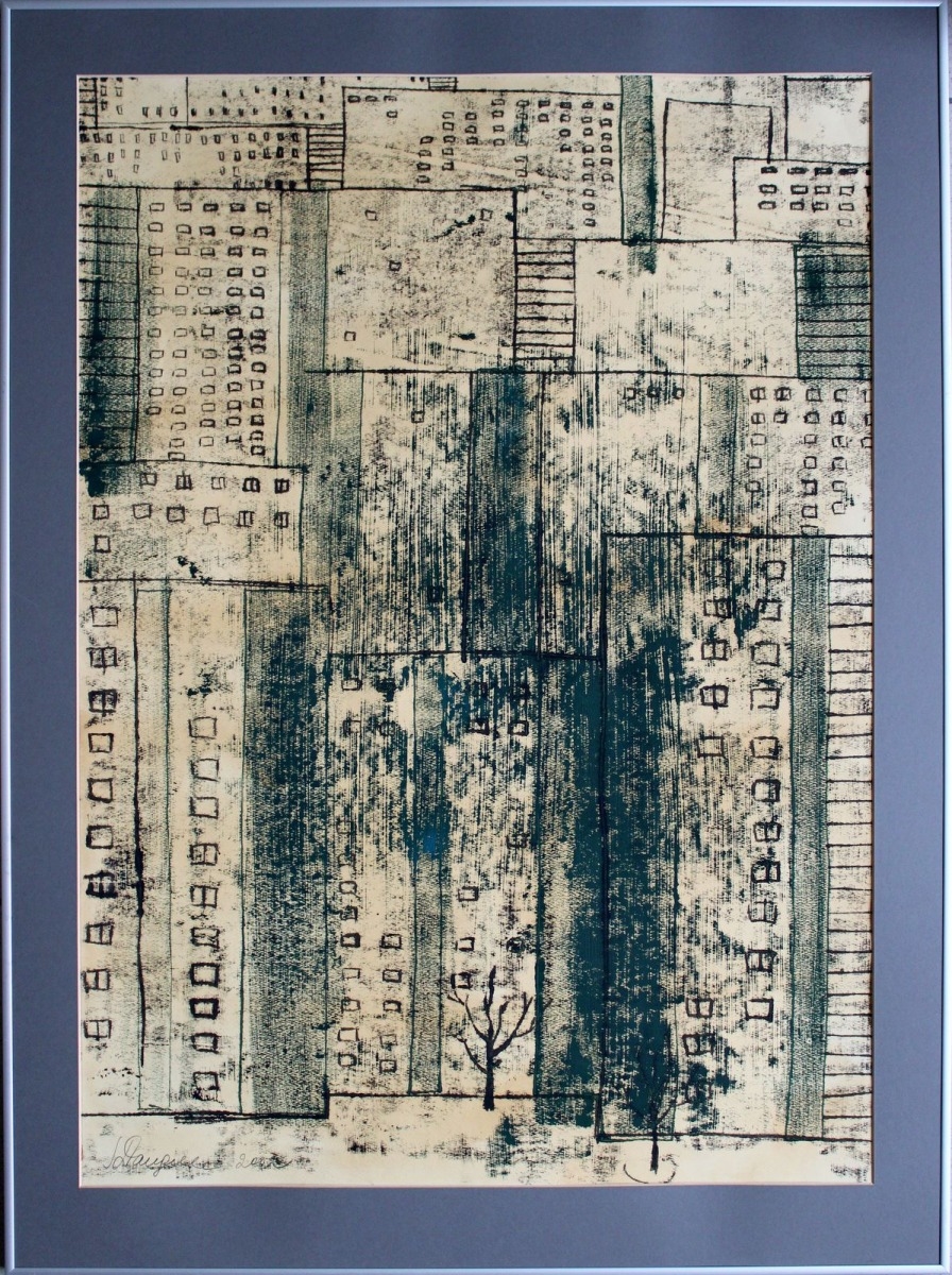 Artwork by Sigita Daugule, Houses, Made of Paper/mixed media