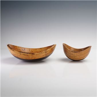 2pc Barry Biesanz Costa Rica Cocobolo Wood Bowls, Signed - Barry Biesanz