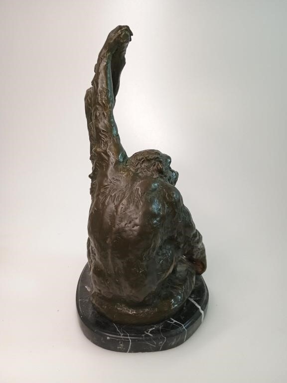 Artwork by Miguel Fernando López (Milo), Bronze Chimpanzee Sculpture, Made of Bronze