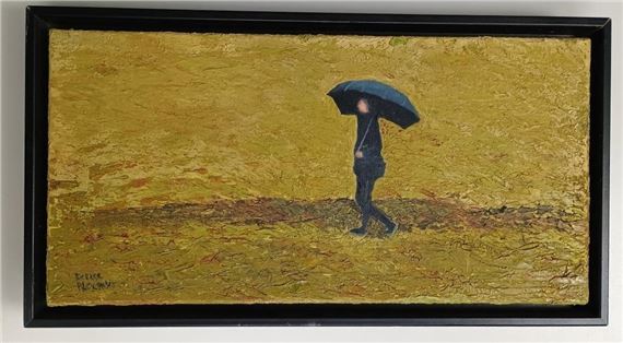 Walking in the rain, Impasto Oil - Alexander Denis
