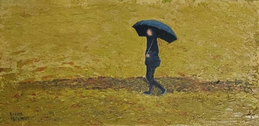 Artwork by Alexander Denis, Walking in the rain, Impasto Oil, Made of Impasto Oil On Canvas
