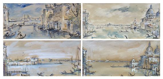 Suite de quatre vues de Venise - Jean Dufy