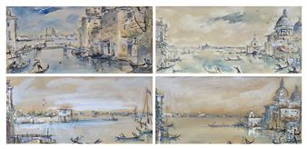 Suite de quatre vues de Venise