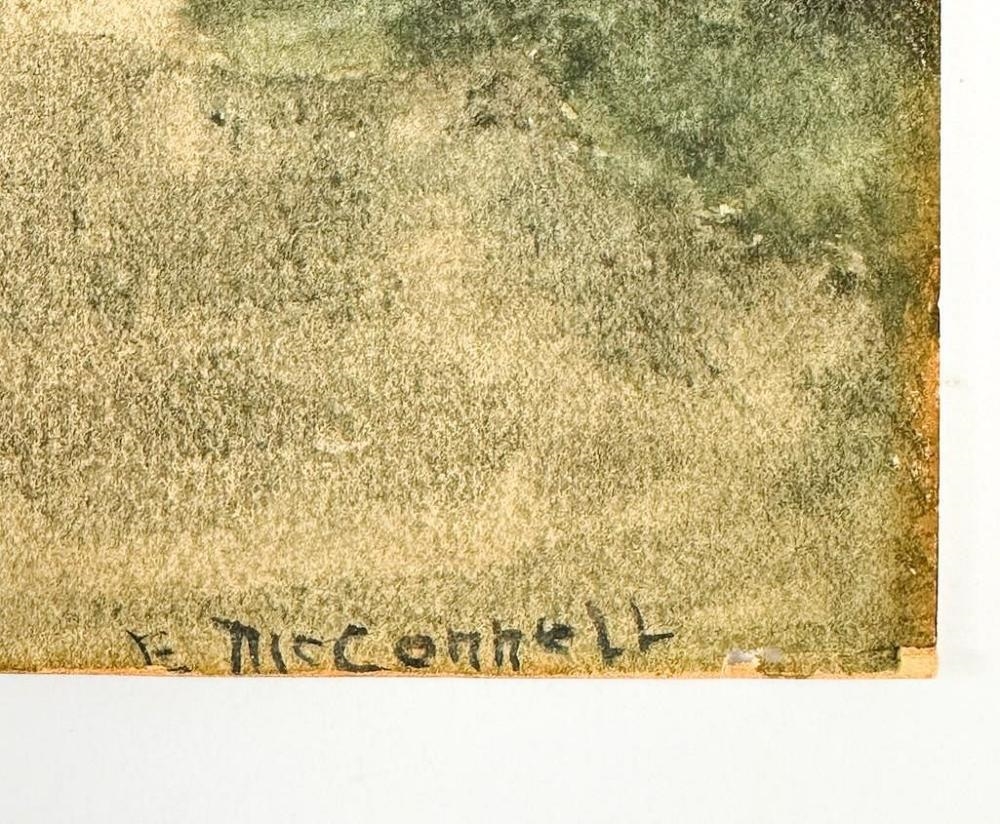 Artwork by E. Mcconnell, Watercolor Landscape with Volcano, Made of Watercolor On Paper