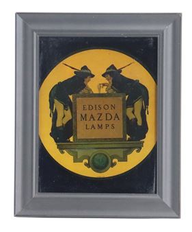 Maxfield Parrish Designed Mazda Lamps Advertising on Glass - Maxfield Parrish