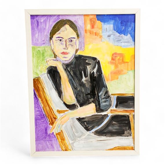 A WOMAN SITTING