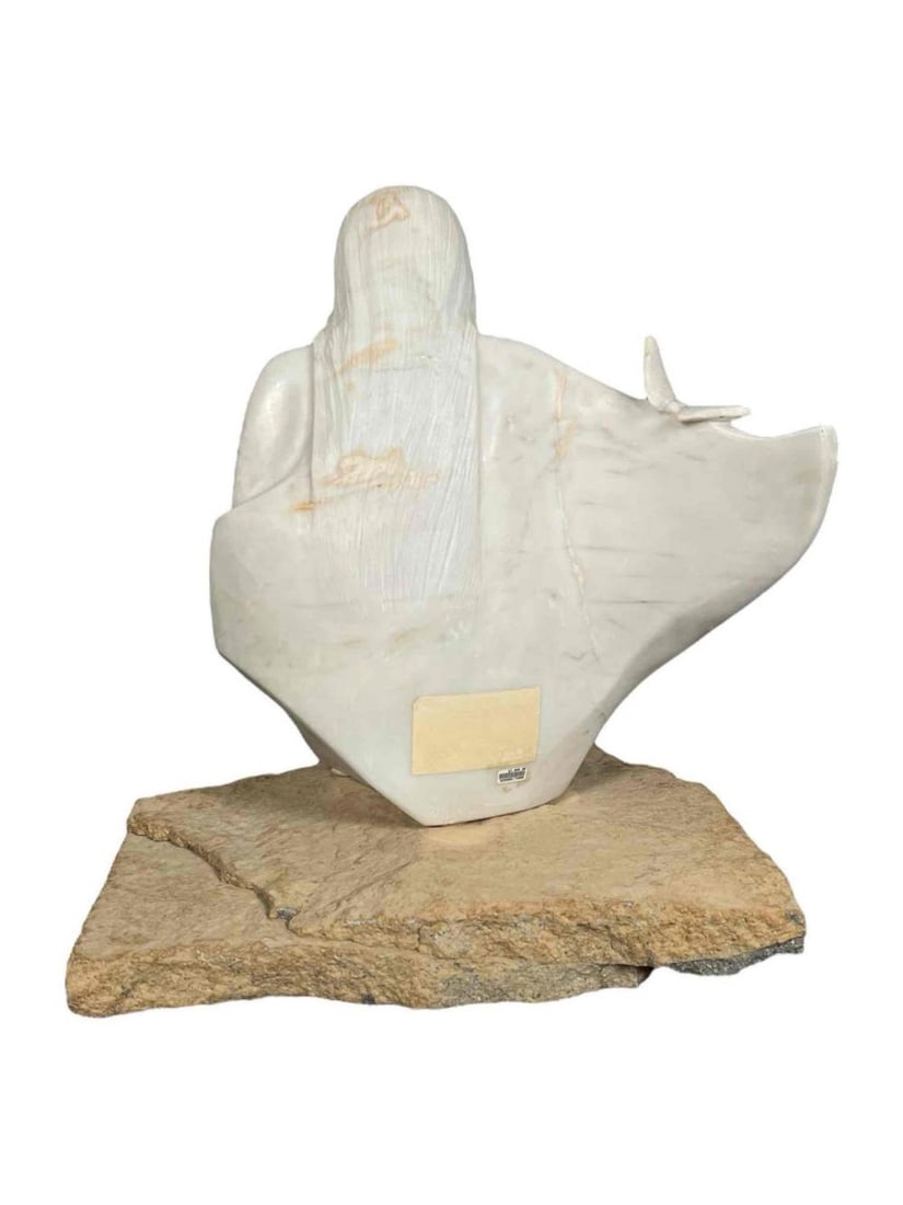 Artwork by Michael J. Chee, Woman With Butterflies, Made of Marble & Turquoise