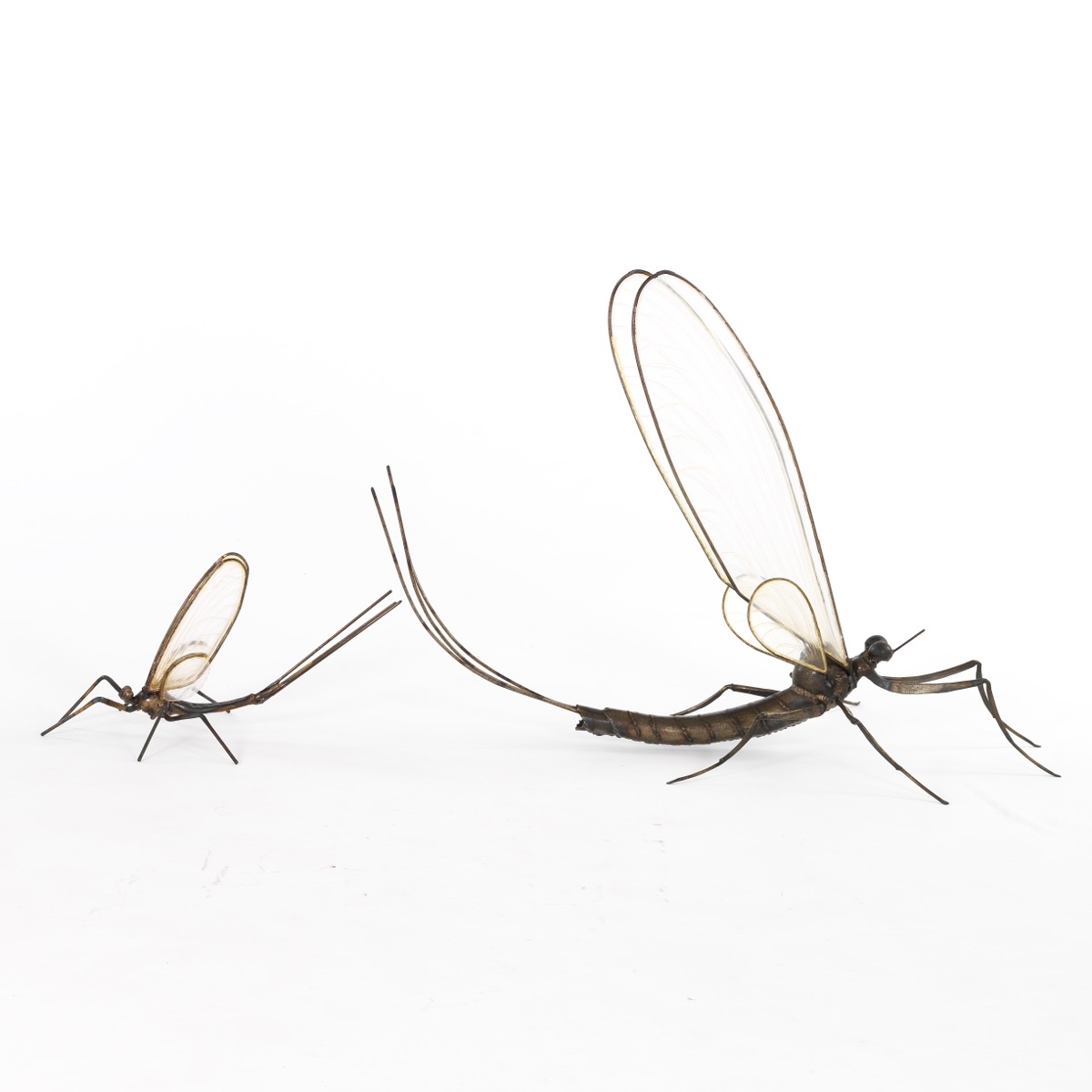 Artwork by Bill Secunda, Mayfly, Made of Patinated Iron And Plexiglass
