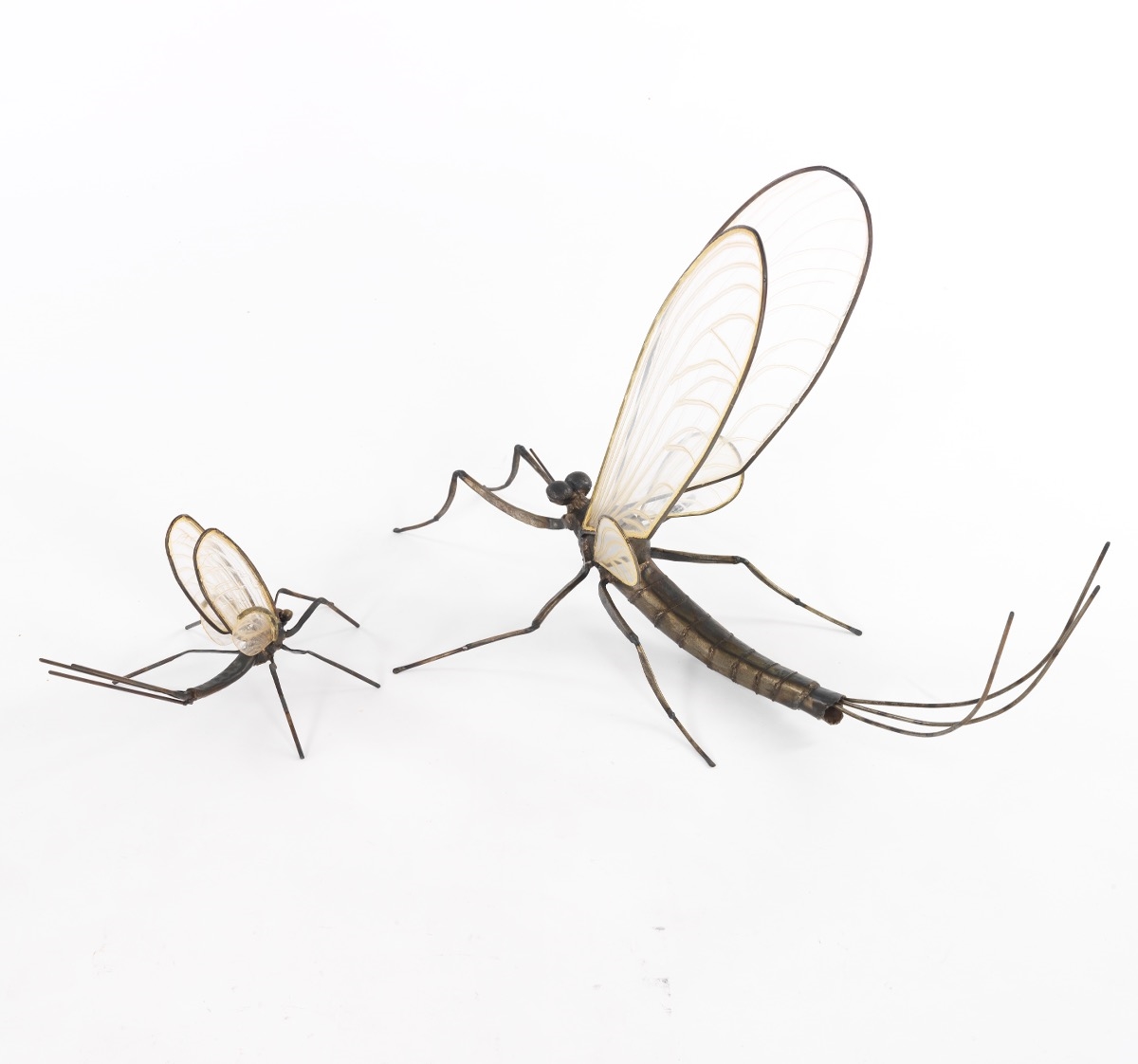 Artwork by Bill Secunda, Mayfly, Made of Patinated Iron And Plexiglass