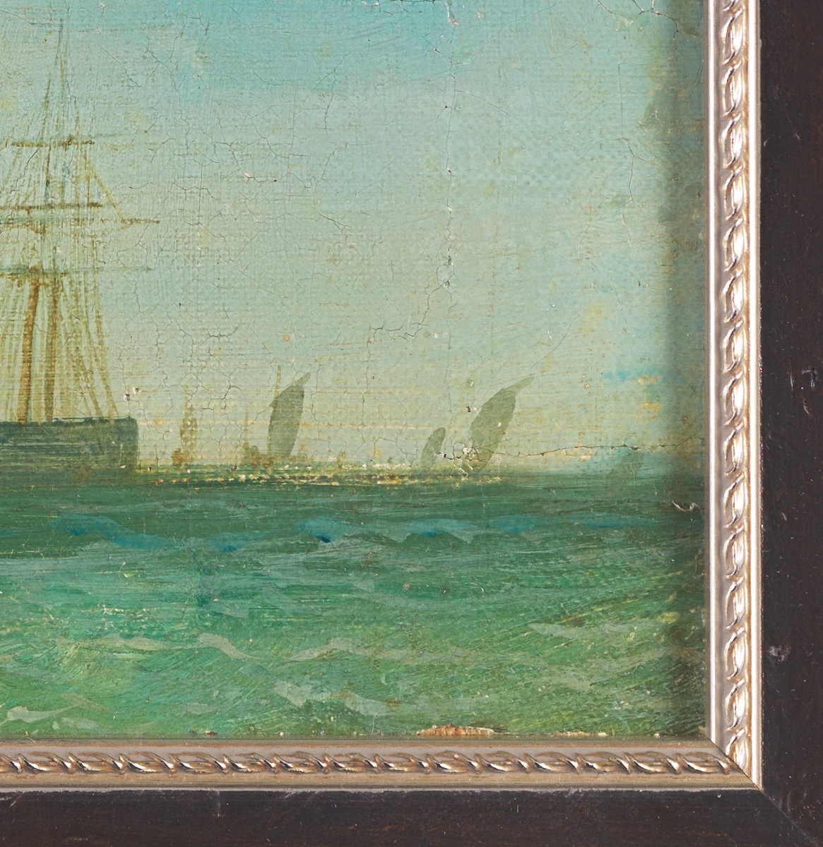 Artwork by Continental School, 19th Century, Ships at sea, Made of Oil On Canvas