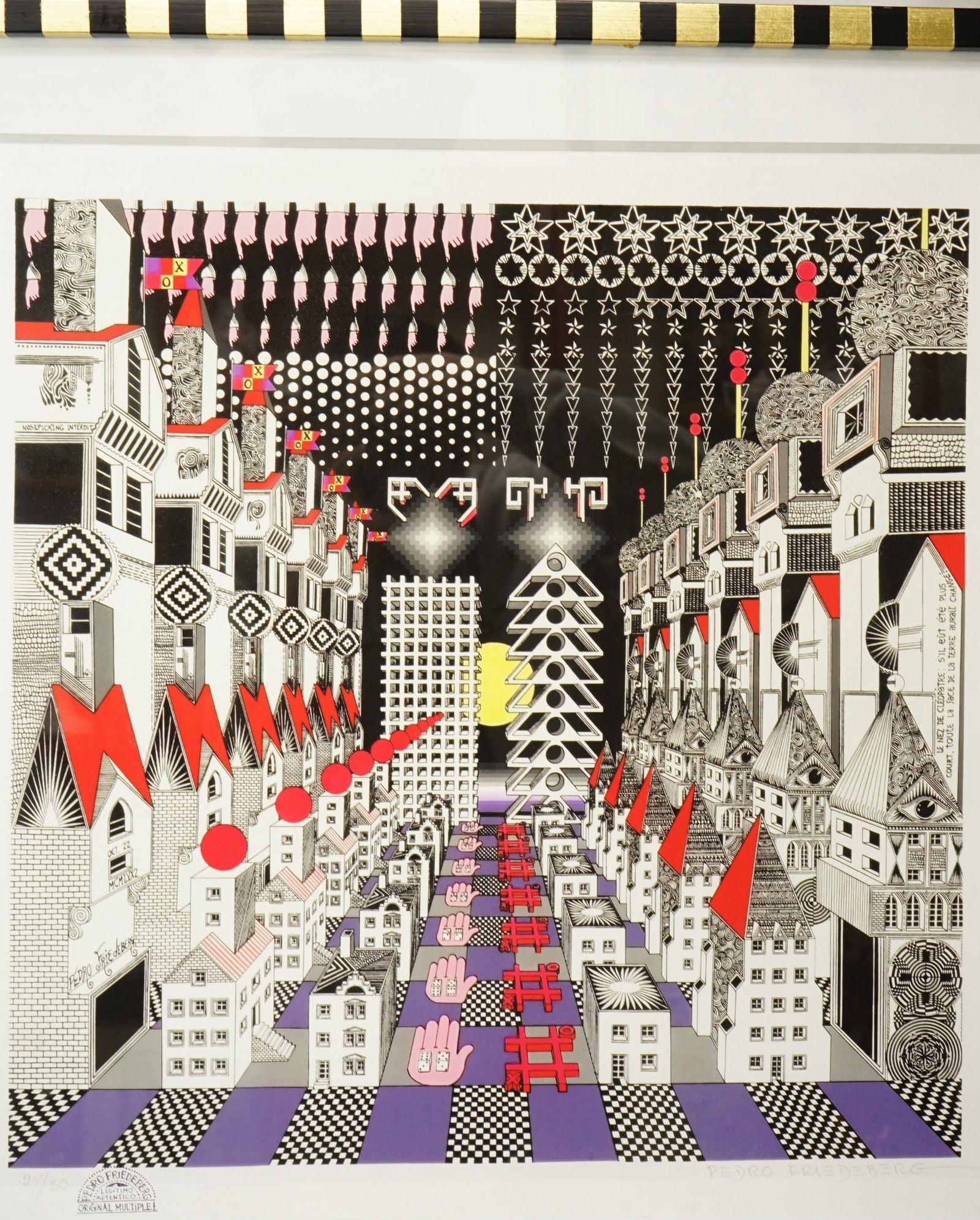 Artwork by Pedro Friedeberg, La Nariz de Cleopatra, Made of Color Serigraph