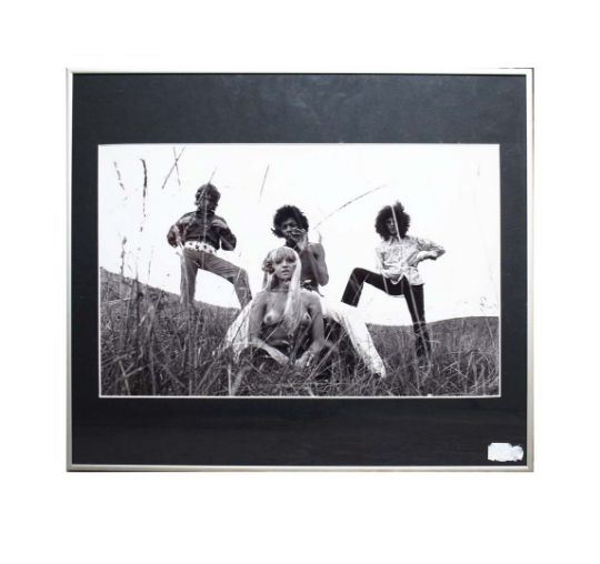 JIMI HENDRIX WITH MITCHELL AND REDDING PHOTOGRAPH, CA 1970 by Jimi Hendrix, ca 1970