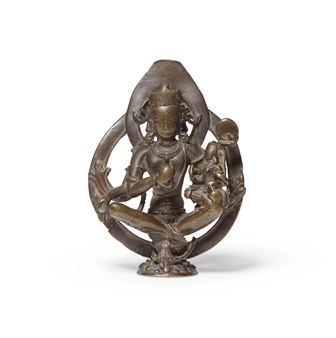 A copper alloy figure of Uma-Maheshvara