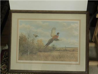 Autumn Trio - Ring Necked Pheasants - Maynard Reece
