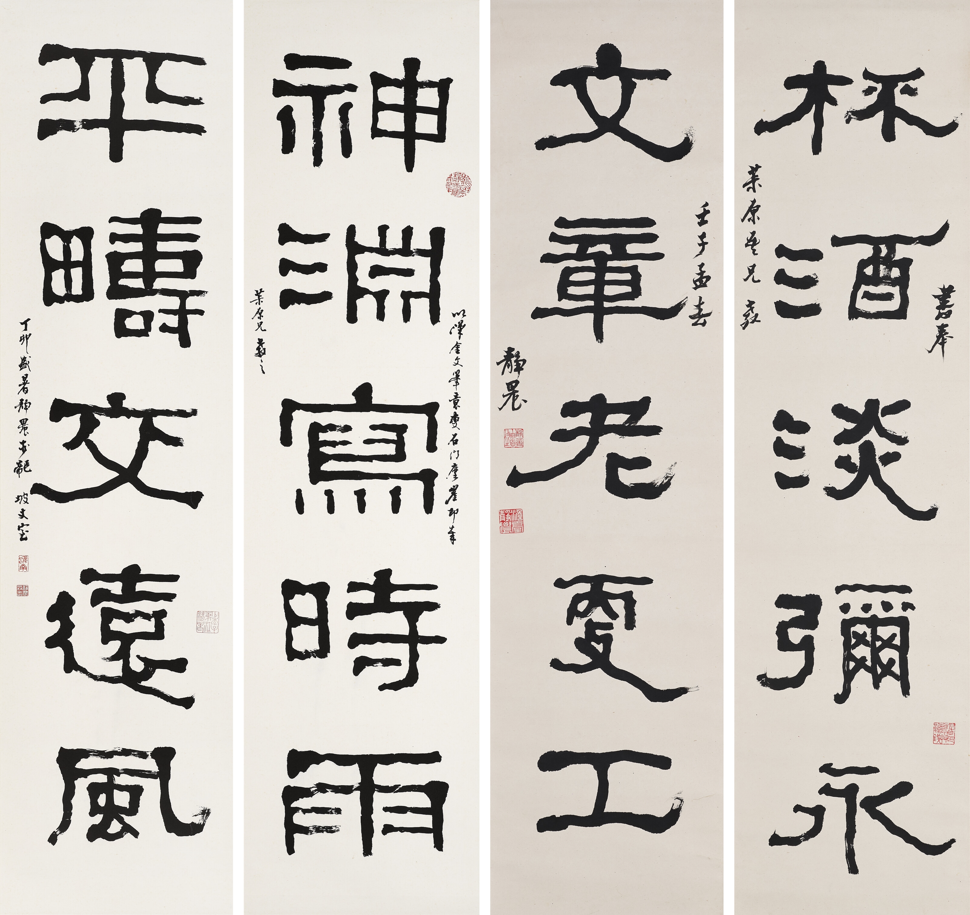 Artwork by Tai Jingnong, Calligraphic Couplet Collection, Made of hanging scrolls, ink on paper