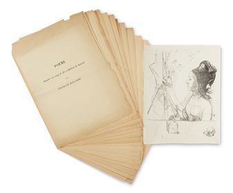 Poème. Jamais un coup de dés n'abolira le hasard. Jeux d'épreuves d'imprimerie pour Mallarmé et pour de l'édition parue à Paris aux Éditions de la Nouvelle Revue française le 10 juin 1914. - Odilon Redon
