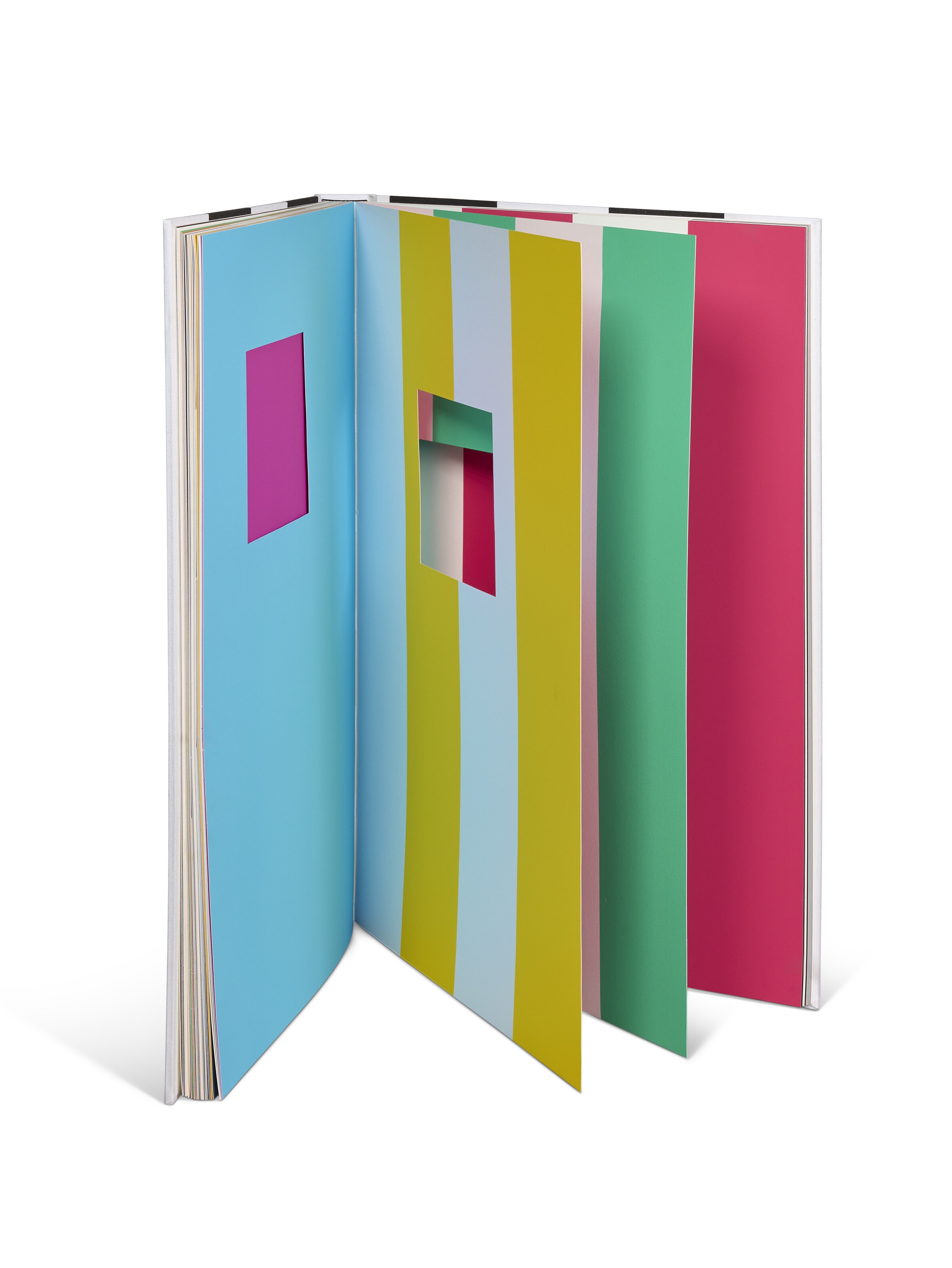 Artwork by Daniel Buren, Cahier d'un retour au pays natal. Paris : Éditions du Solstice, 2004., Made of sérigraphies en couleurs