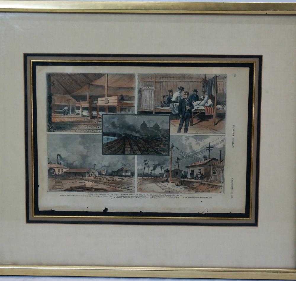 Artwork by William Cullen Bryant, Scenes in Chicago, Made of Colored Engravings