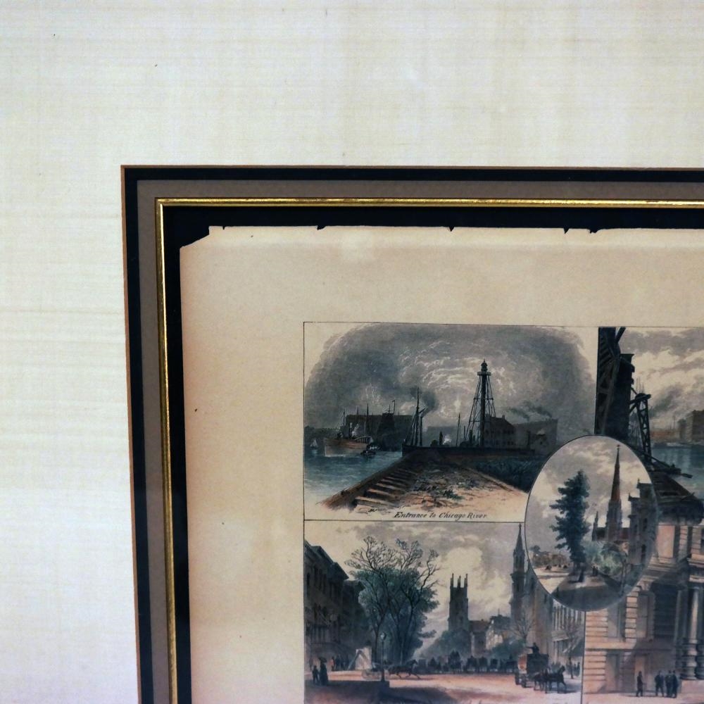 Artwork by William Cullen Bryant, Scenes in Chicago, Made of Colored Engravings