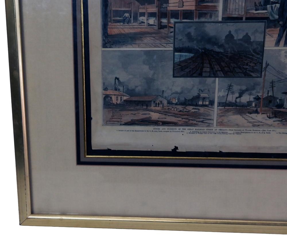 Artwork by William Cullen Bryant, Scenes in Chicago, Made of Colored Engravings