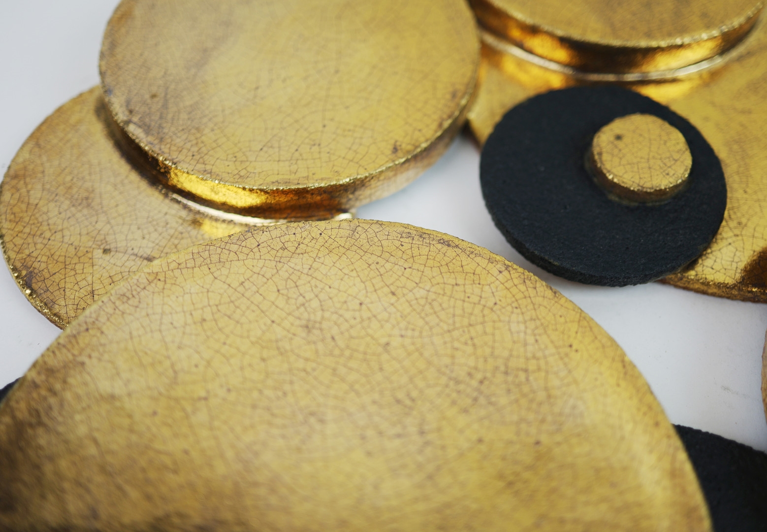 Artwork by Sotis Filippides, CERAMIC WALL HANGING IN BLACK AND GOLD, Made of Ceramic