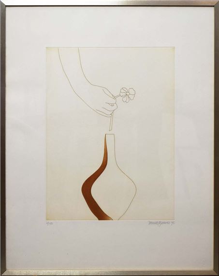 Derrick Greaves | HAND, FLOWER AND VASE | MutualArt
