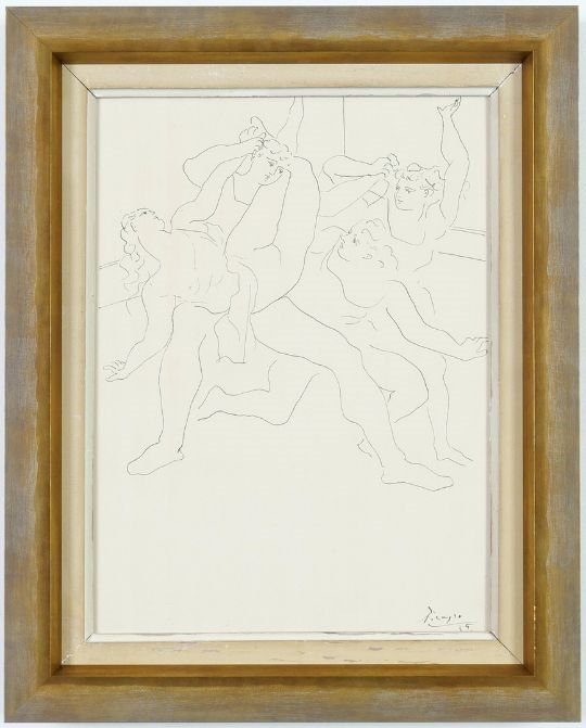 Artwork by Pablo Picasso, FOUR BALLET DANCERS, Made of Pochoir Over Offset Lithograph
