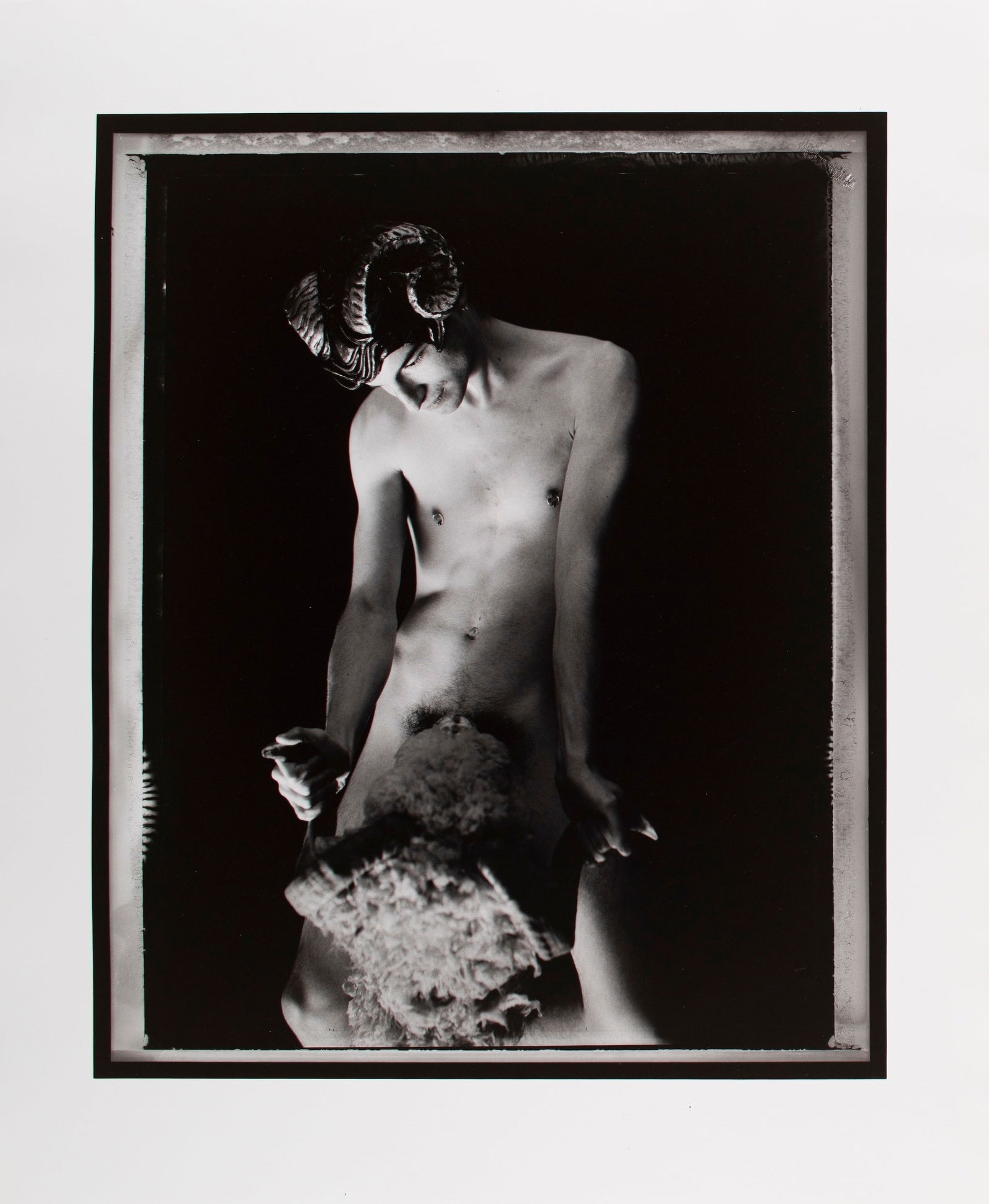 Artwork by Evergon, The Ram Amour, Made of Selenium Toned Black And White Polaroid Film Photograph