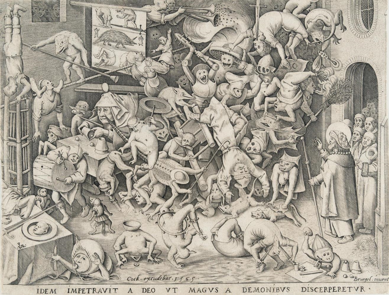 Artwork by Pieter Brueghel the Elder, The Fall of the Magician Hermogenes, Made of Engraving On Laid Paper