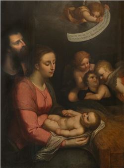 The Holy Family with four putti