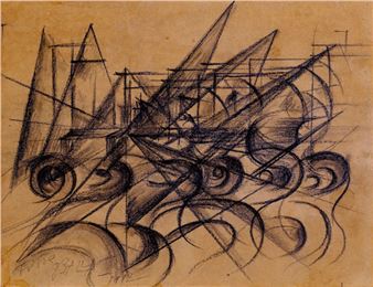 Speeding cars - speed lines - Giacomo Balla