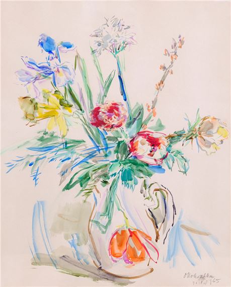 Bouquet of spring flowers by Oskar Kokoschka, 1965