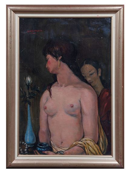 Nude with the White Flower - André Maire