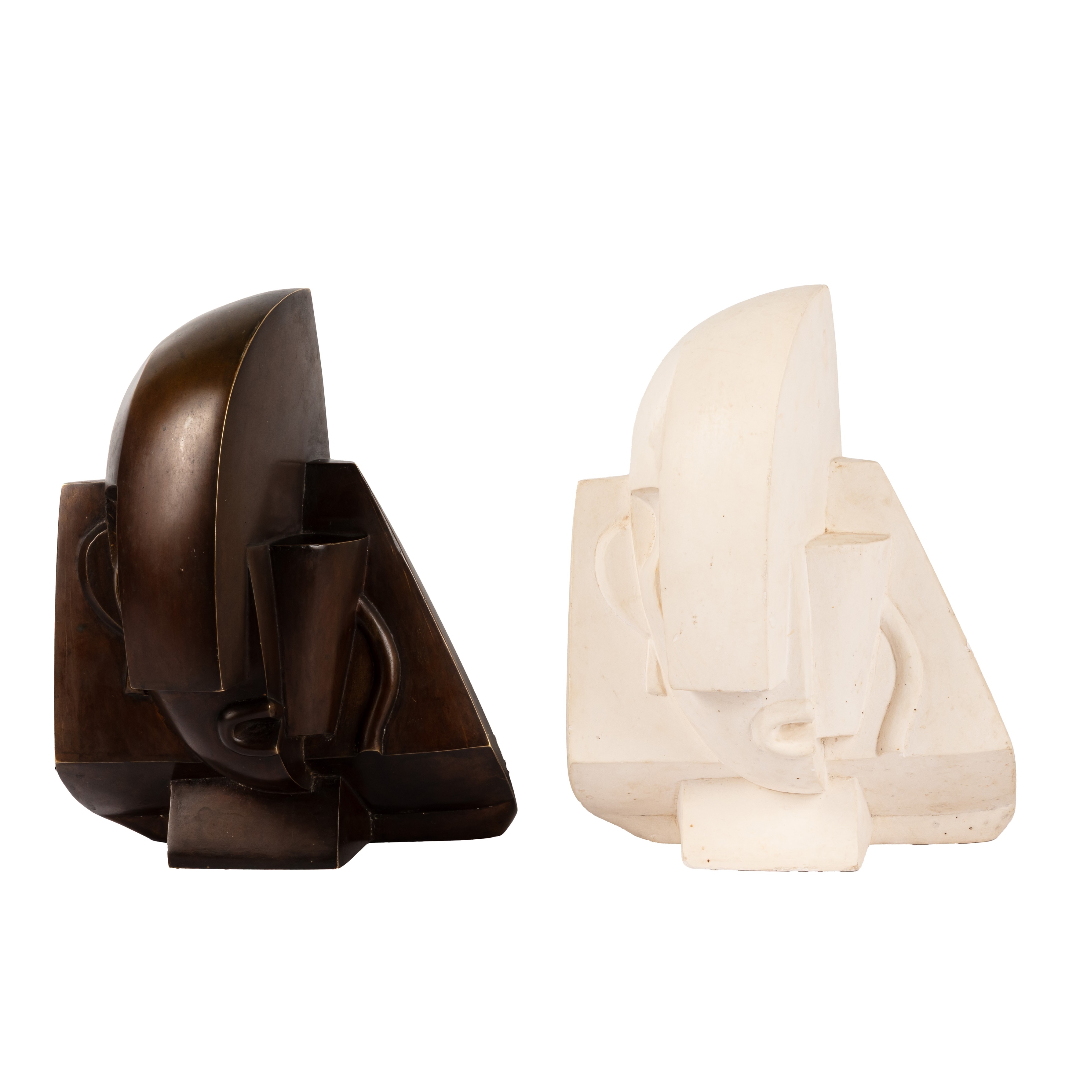 Artwork by Joseph Csaky, Tête Cubiste, Made of Bronze