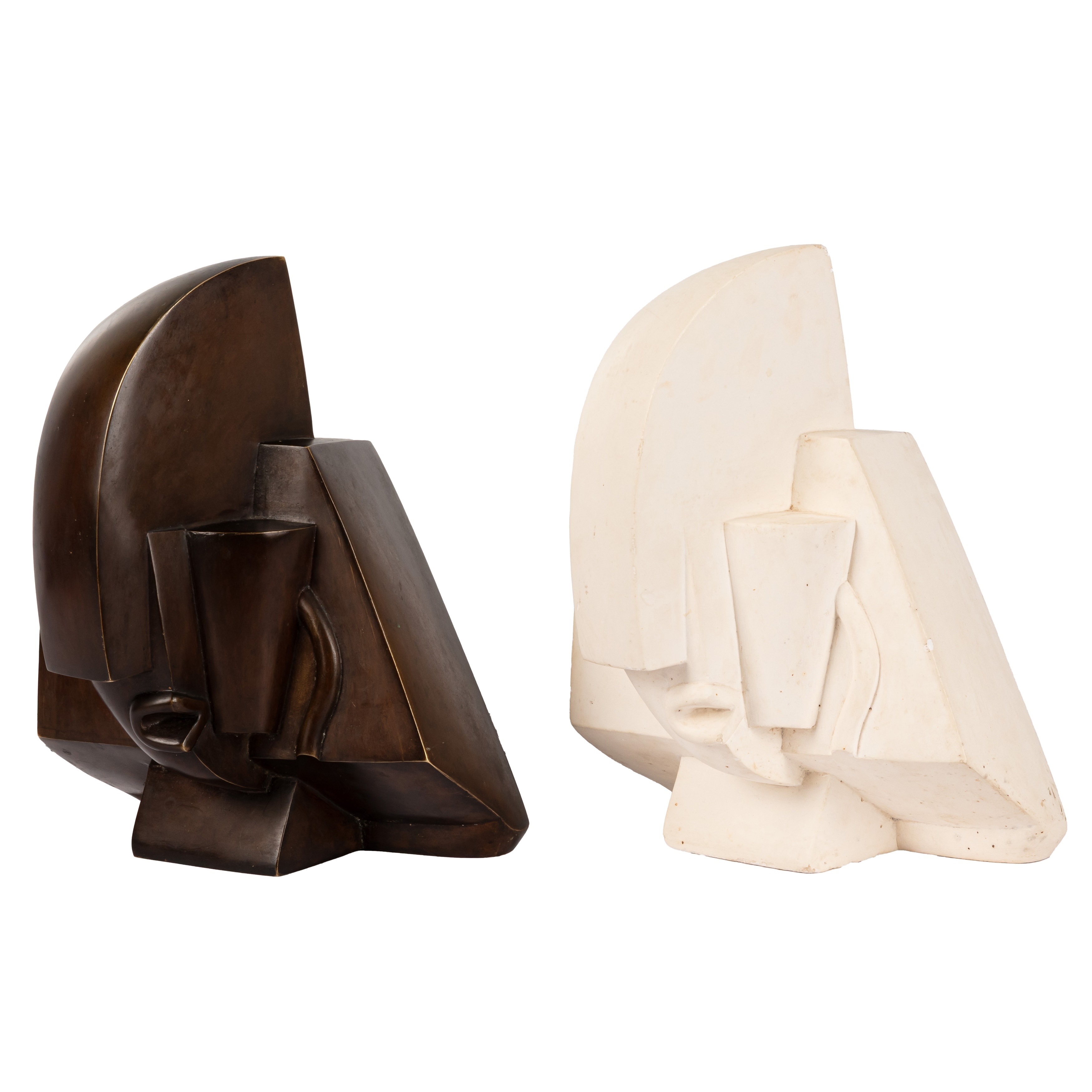 Artwork by Joseph Csaky, Tête Cubiste, Made of Bronze