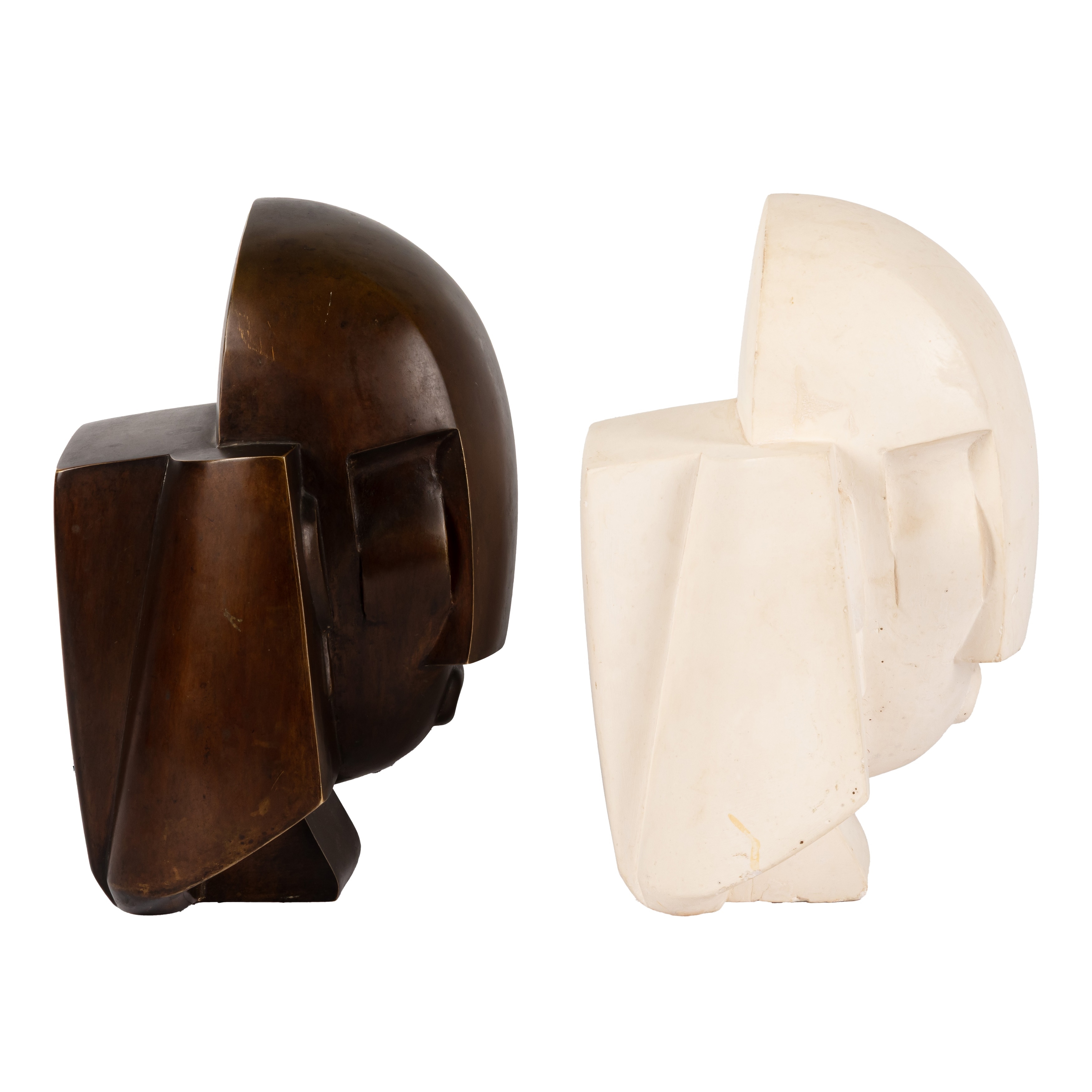 Artwork by Joseph Csaky, Tête Cubiste, Made of Bronze