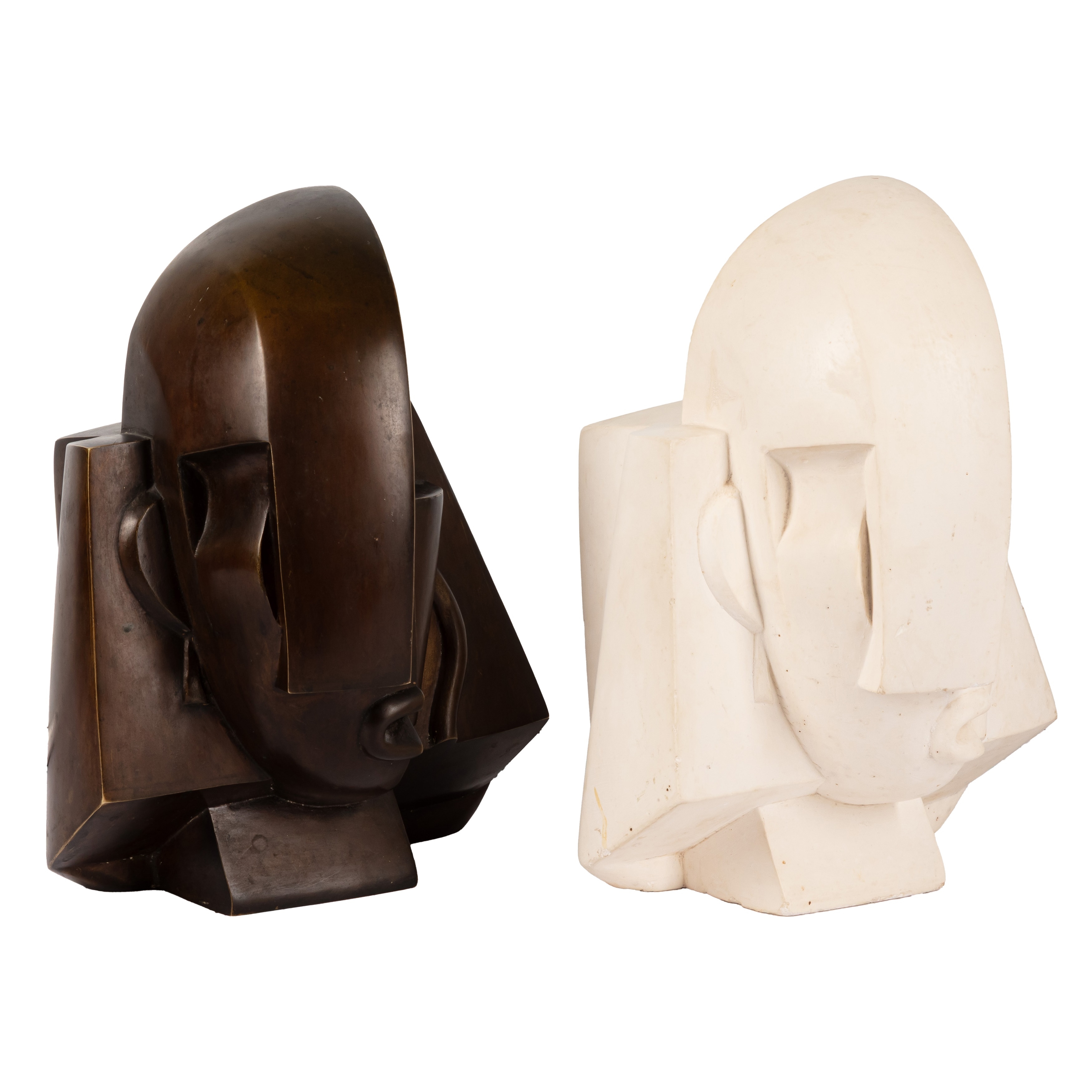 Artwork by Joseph Csaky, Tête Cubiste, Made of Bronze